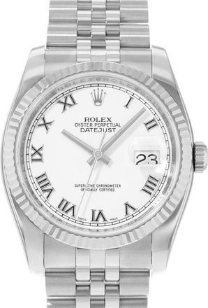 Rolex Pre-owned Rolex Datejust 36 Automatic Chronometer White Dial Mens Watch 116234 WRJ
