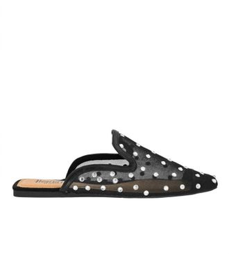 Corkys Footwear Womens To Die For Rhinestone Studded Mesh Mules In Black