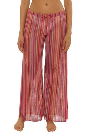 BECCA by Rebecca Virtue Seaside Side Slit Cover-Up Pants in Apple/Tan at Nordstrom, Size Medium