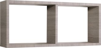 OEM Estante Rectangular De Pared 2 Compartimentos Mod. Morgana Roble Moka