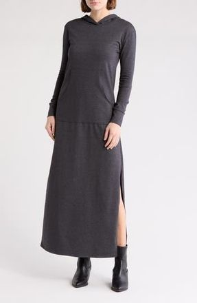 Go Couture Hooded Maxi Dress in Charcoal French Terry at Nordstrom Rack, Size X-Large