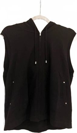 Elliott Lauren Womens Sleeveless Hooded Vest In Black
