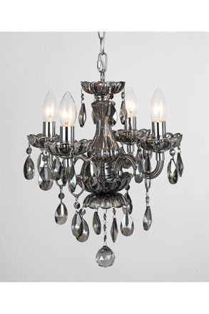 Netlighting Rodeo Smoke Crystal 4 Arm Chandelier in Clear