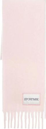 Sportmax Roze Wollen Sjaal Stijlvol Model - Dames - Wintersjaals - Roze - ONE Size - Wol - Accessoires