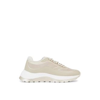 Calvin Klein Schoenen, Dames, Beige, 38 EU, Chunky Sole Sneakers met Veters