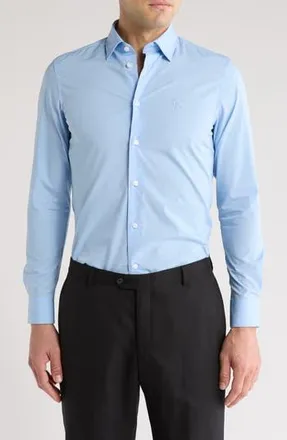 Cavalli Slim Fit Stretch Cotton Dress Shirt in Light Blue at Nordstrom Rack, Size 15