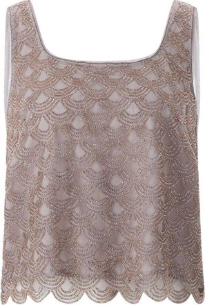 Rotate Rotate Birger Christensen, Overhemden, Dames, Bruin, XS, Pailletten, Mouwloze Pailletten Top