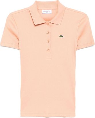 Lacoste ribbed polo top - women - Cotton - 44 - Neutrals