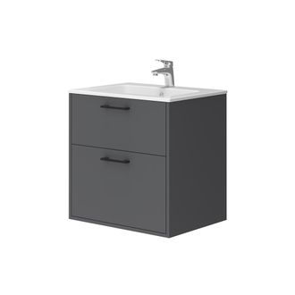 Vicco Conjunto De Muebles De Ba&ntilde;o Lanco, Antracita, 61 X 61.5 Cm Con Lavabo