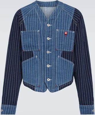Kenzo Patchwork striped denim jacket