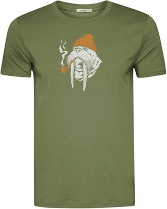 Greenbomb Smokey Walrus Guide T-Shirt f&uuml;r Herren | oliv
