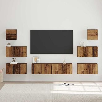 vidaXL Vidaxl - Set Mobile Tv 8 Pcs Legno Vecchio 60 X 30 X 30 Cm