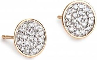 Ginette NY Round Sequin Diamond Studs in White Diamonds at Nordstrom