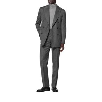 Santaniello Traje de Lino de Doble Botonadura - Suits - Hombre - Gris - XL