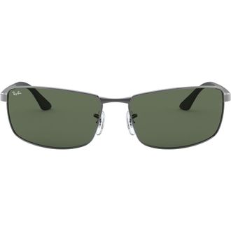 Ray-Ban 61mm Rectangle Wrap Sunglasses in Green at Nordstrom