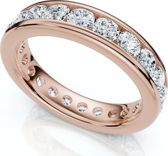Pompeii3 1 1/2Ct Channel Set Diamond Lab Grown Eternity Wedding Ring 14k Gold or Platinum