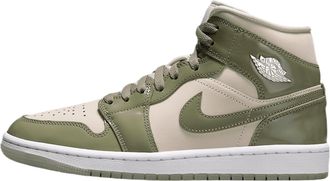 Nike W AIR JORDAN 1 MID SE SEA GLASS/OIL GREEN-METALLIC SILVER, Sea Glass/Metallic Silver/White/Oil Green, 3.5 UK
