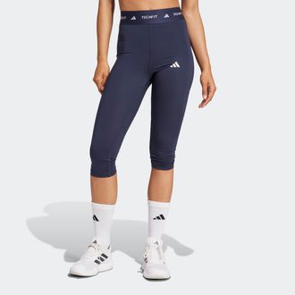 adidas Trainingstights ADIDAS PERFORMANCE TF CAPRI L, Damen, Gr. XS, N-Gr, blau (legend ink), Obermaterial: 73% Polyester, 27% Elasthan, Hosen Trainingstight