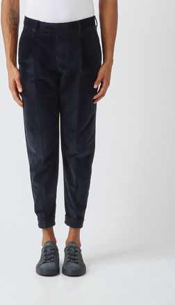 Pantaloni Torino Slim Fit Mid-Rise Corduroy Trousers with Slant Pockets