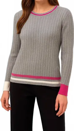 French Kyss Braided Scoop Neck Top In Slate/multi
