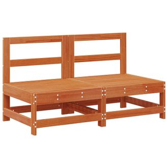 vidaXL Sof&aacute; Medio De Jard&iacute;n Pino Macizo Marr&oacute;n Cera 124 X 62 X 70,5 Cm Vidaxl