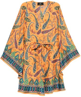 Etro Paisley Tie-waist Silk Dress
