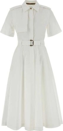 Burberry Optical Katoen Poplin Overhemdjurk - Dames - Shirt Kleedjes - Wit - XS - Katoen - Kleedjes