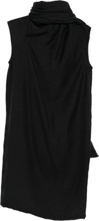 Toteme Black Sleeveless Draped Scarf Midi Dress