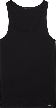 Tom Ford Ribbed Logo Jersey Tank - Black - XL