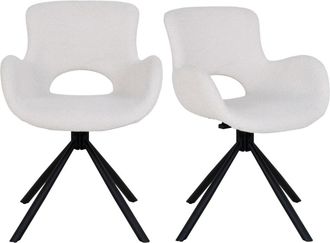 Moloo Silla giratoria 360&deg; en tela color crudo (x2)