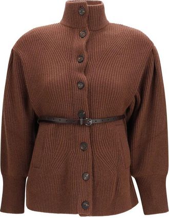 Brunello Cucinelli Brown Wool Oves Aries Womens Cardigan