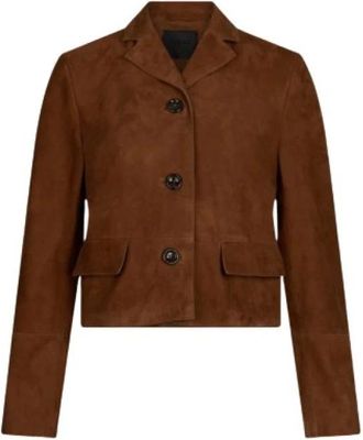 Liu Jo Korte boxy fit su&egrave;de jas - Dames - Zomerjassen - Bruin - S - Su&egrave;de - Jassen