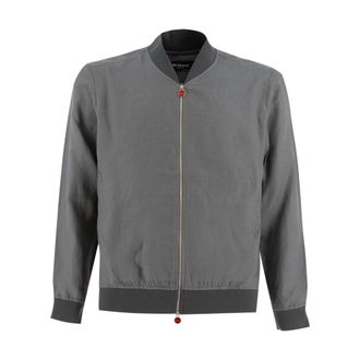 Kiton Bomber Jackets, male, Gray, 2XL, Bomber Jacket
