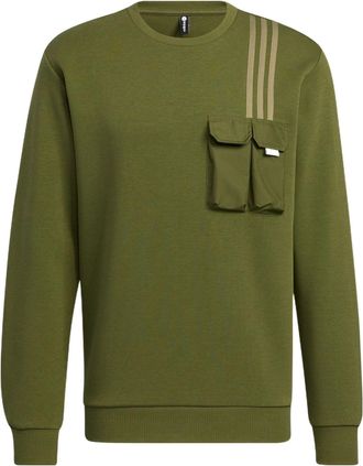 adidas Mens adidas neo Classic Chest Sports Long Sleeves Olive Green HM2018