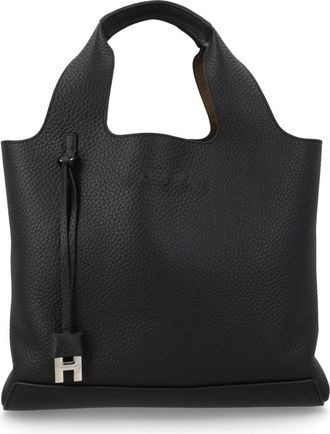 Hogan Textured Logo Hanging Charm Tote Bag