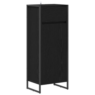 vidaXL Gabinete De Ba&ntilde;o Con Caj&oacute;n Roble Negro 40 X 30 X 100 Cm Vidaxl