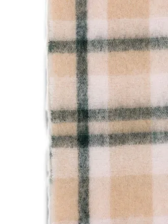 Closed Checked Alpaca-Blend Scarf - Pink