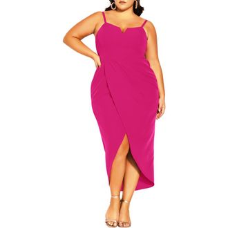 City Chic Sassy Dress in Shock Pink at Nordstrom