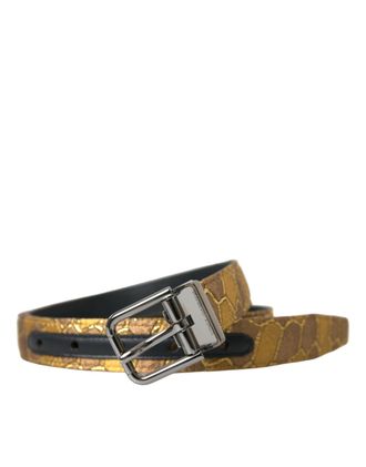 Dolce & Gabbana Mens Leather Belt With Buckle - Brown - Size 90 cm