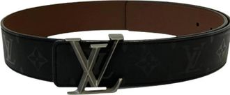 Louis Vuitton Pre-owned Belts, male, Black, Size: ONE SIZE Pre-owned Ceinture LV Initiales Monogram Illusion Leather Belt