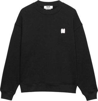 Msgm logo patch sweatshirt - men - Fabric - S - Black