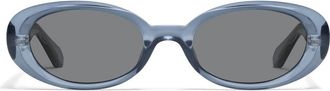 Quay Felt Cute 52mm Gradient Small Oval Sunglasses in Pri/Smoke at Nordstrom
