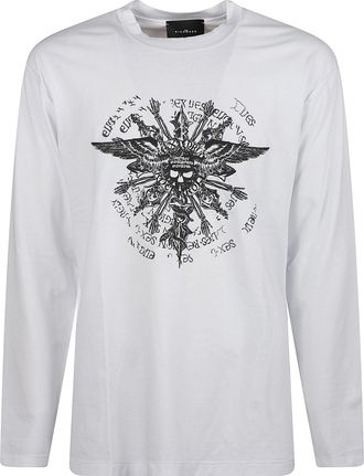 John Richmond Vasna Long-Sleeve Graphic Cotton T-Shirt