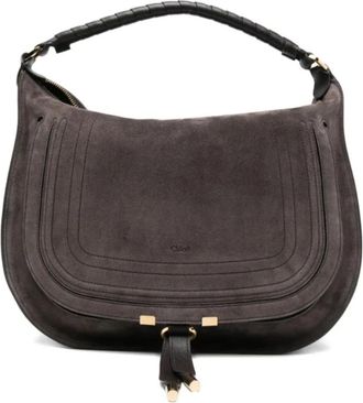Chlo&eacute; Marcie Shoulder Bag - Dames - Handtassen - Bruin - ONE Size - Katoen - Tassen