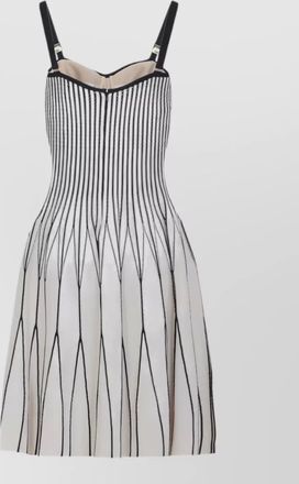 Elisabetta Franchi knit slim-fit sweetheart-neckline strappy flared mini dress