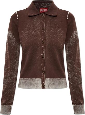 Diesel M-Loren Cardigan - Dames - Vesten - Bruin - M - Katoen - Truien & Vesten