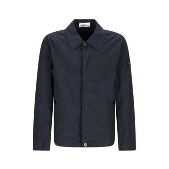 Stone Island Jassen, Heren, Blauw, XL, Stijlvolle jas voor mannen en vrouwen