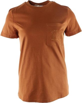 Max Mara Papaia 1 T-shirt - Dames - T-shirts - Bruin - S - Katoen - Tops