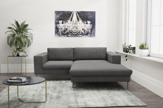 Domo Collection Ecksofa »Modica kompakt und elegant, Breite 244, L-Form« moderne Optik mit extrabreiter Recamiere, auch in Cord