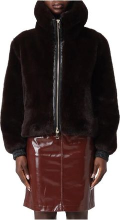 Hanita Ecopelliccia - Dames - Jassen - Bruin - S - Polyester - Jassen